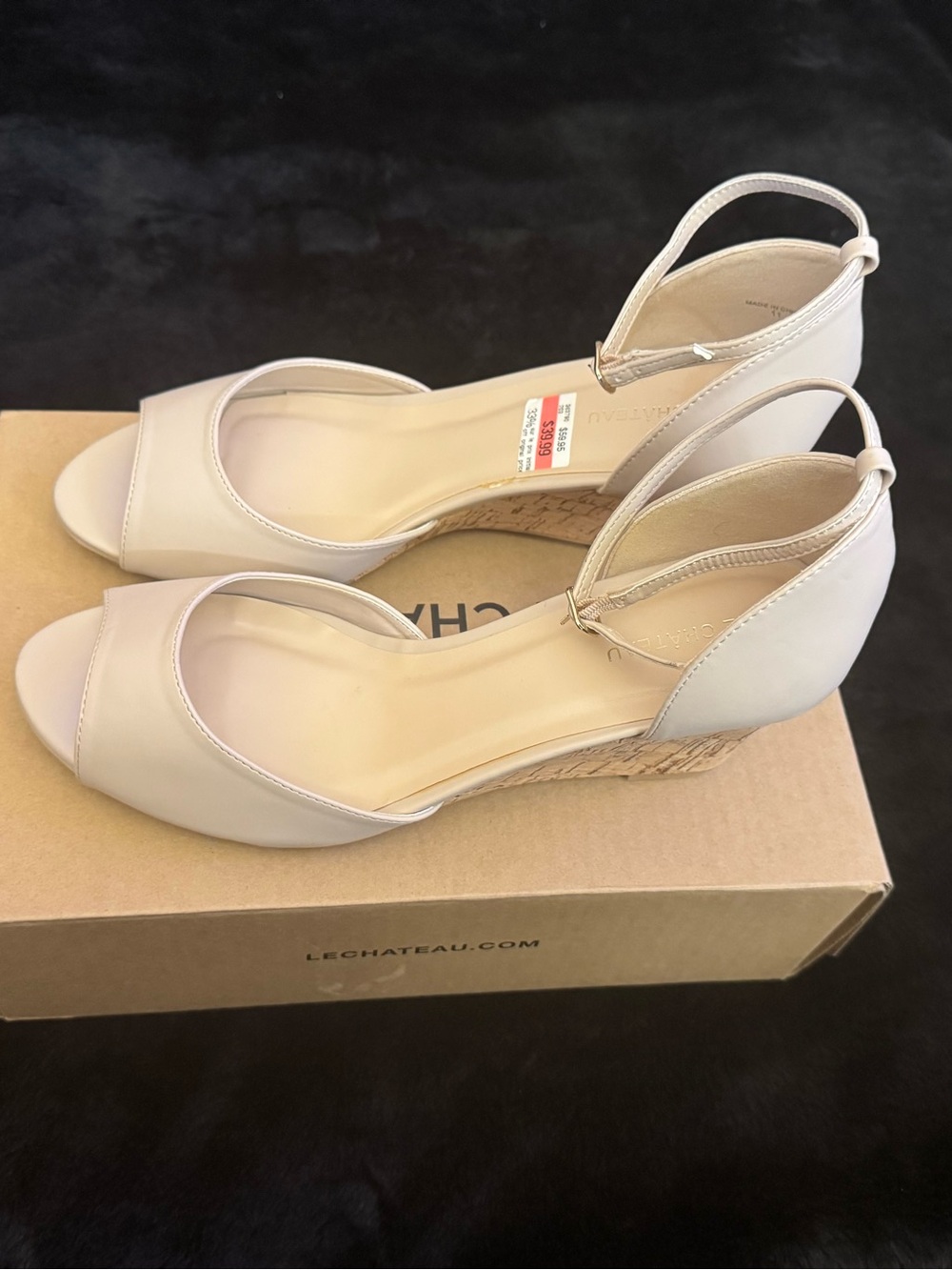 le chateau brand new Nude Open-Toe Ankle Strap Heels